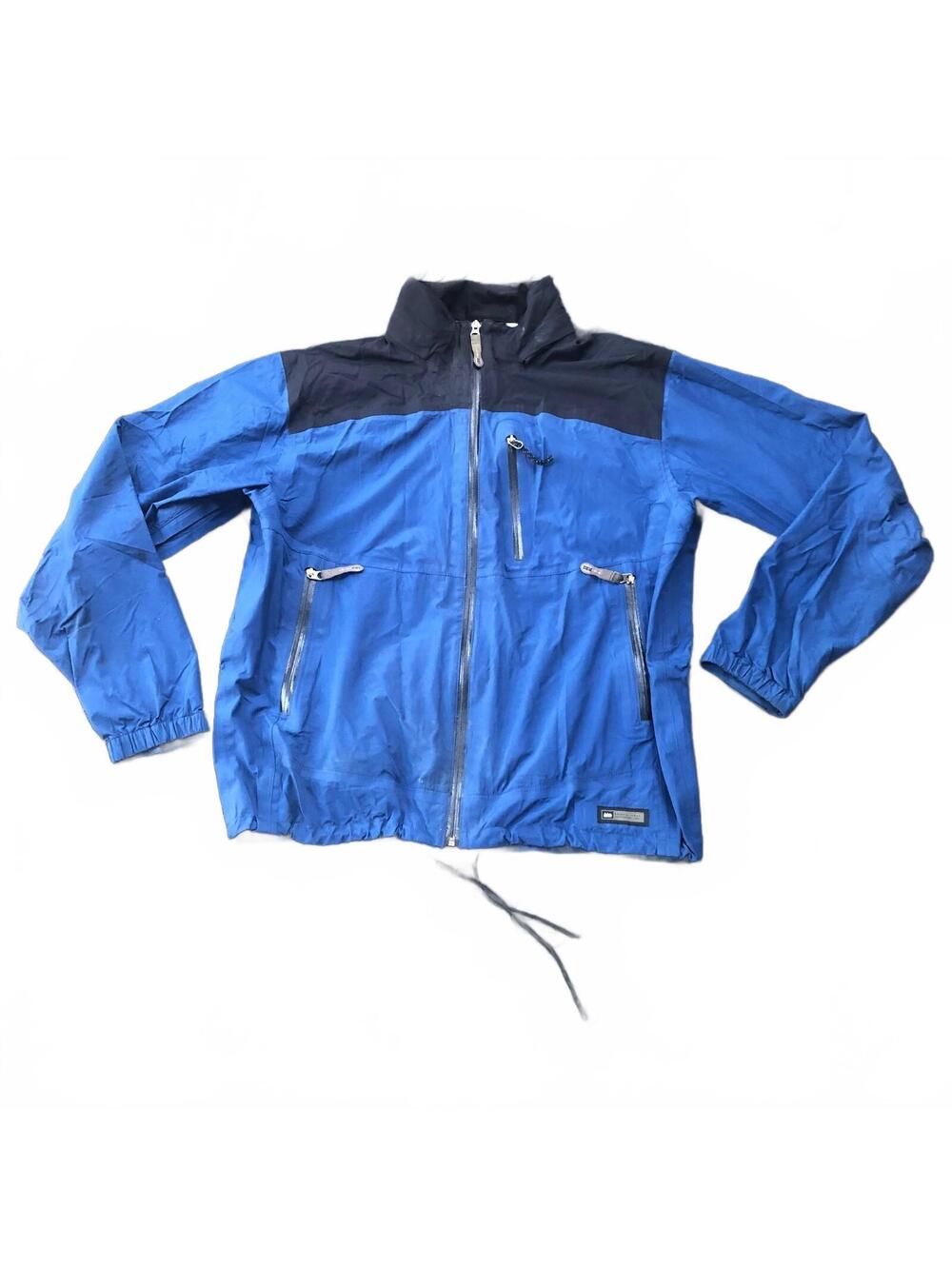 REI Men's Blue and Black Windbreaker Jacket Size Large